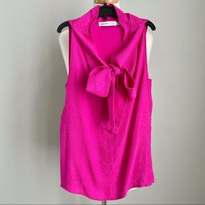 See by Chloe Hot Pink Front Bow Tie Top